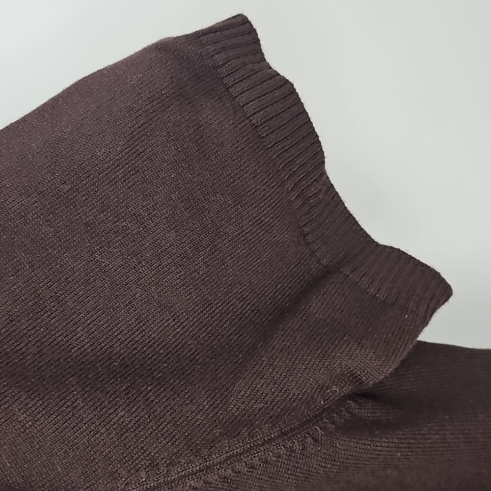 Lands' End Dark Chocolate Brown Scoop Neck Short Sleeve Knit Top‎ Office Minimal - Picture 4 of 9